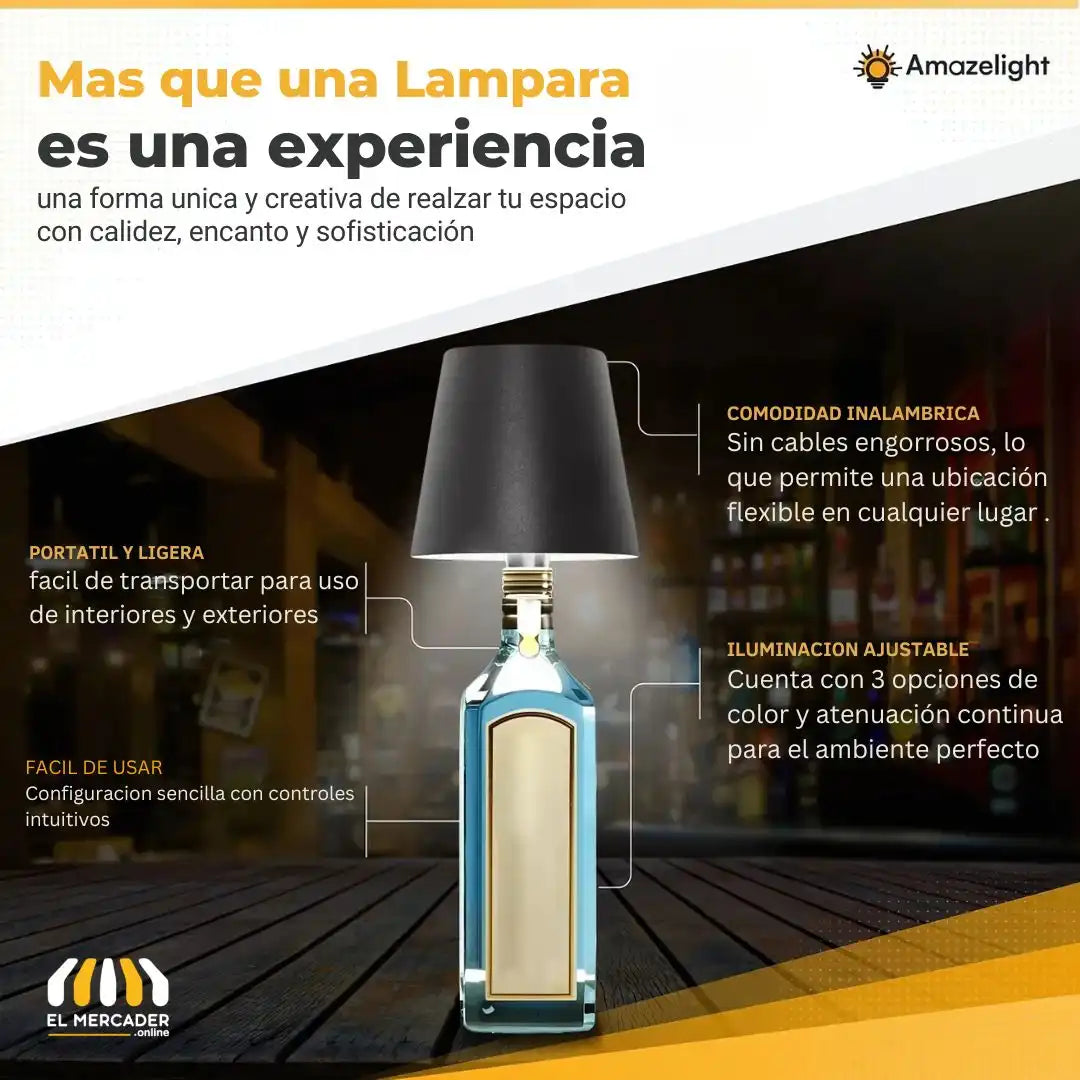 Lampara Para Botella Black