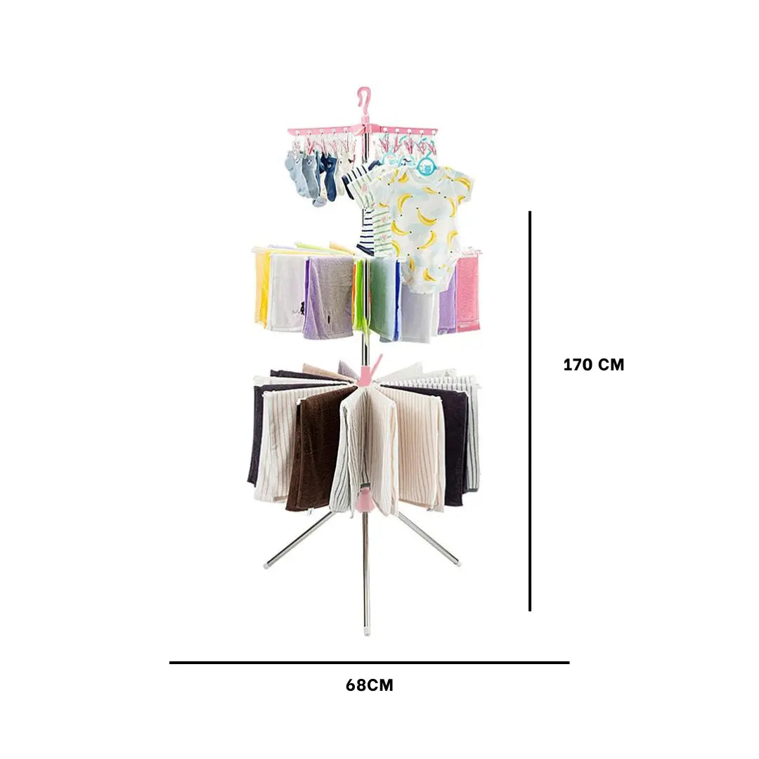 TENDEDERO PLEGABLE 360 3 NIVELES DE SECADO👖👕🧦