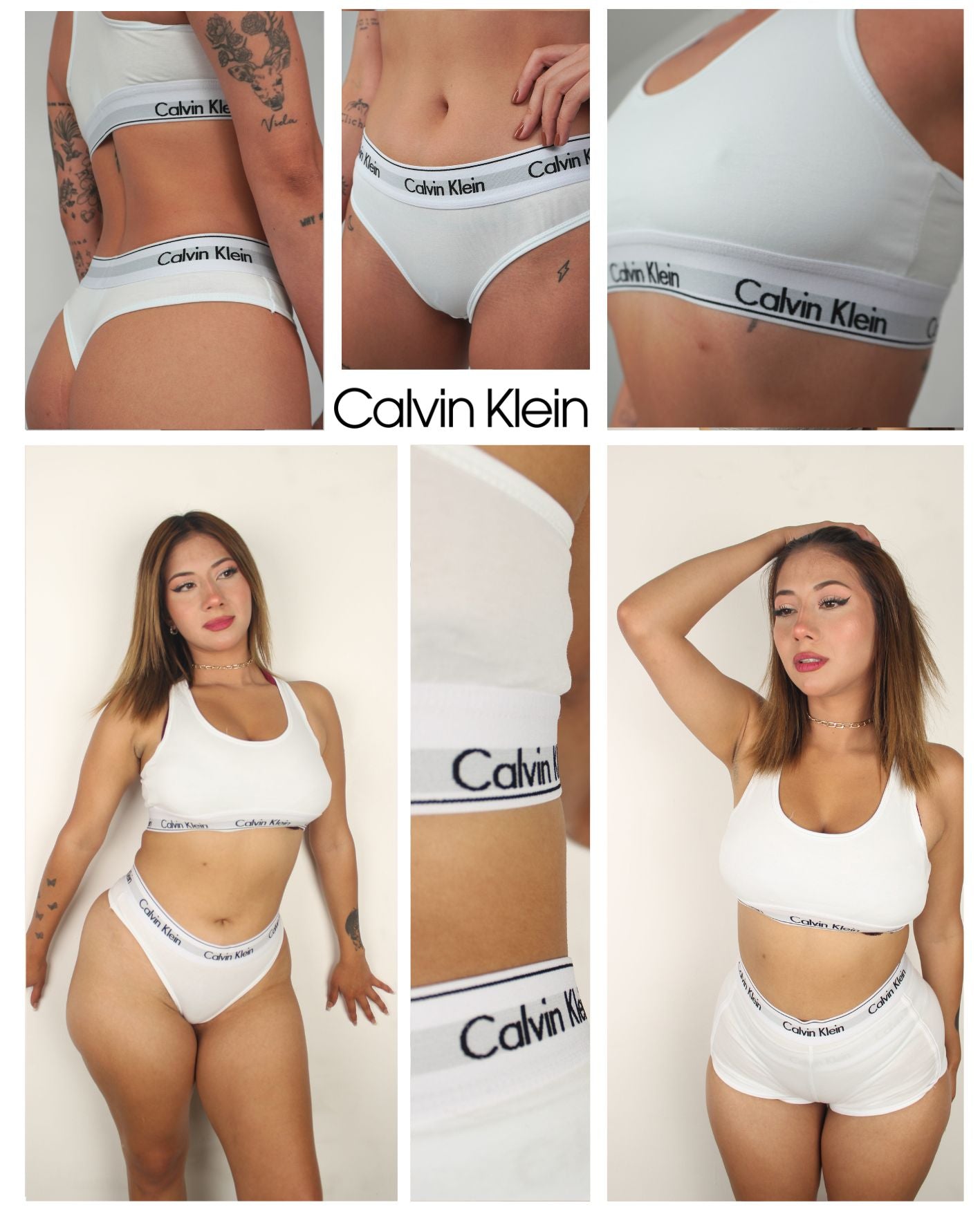 Conjunto ck Premium 100% Algodon top-tanga -short