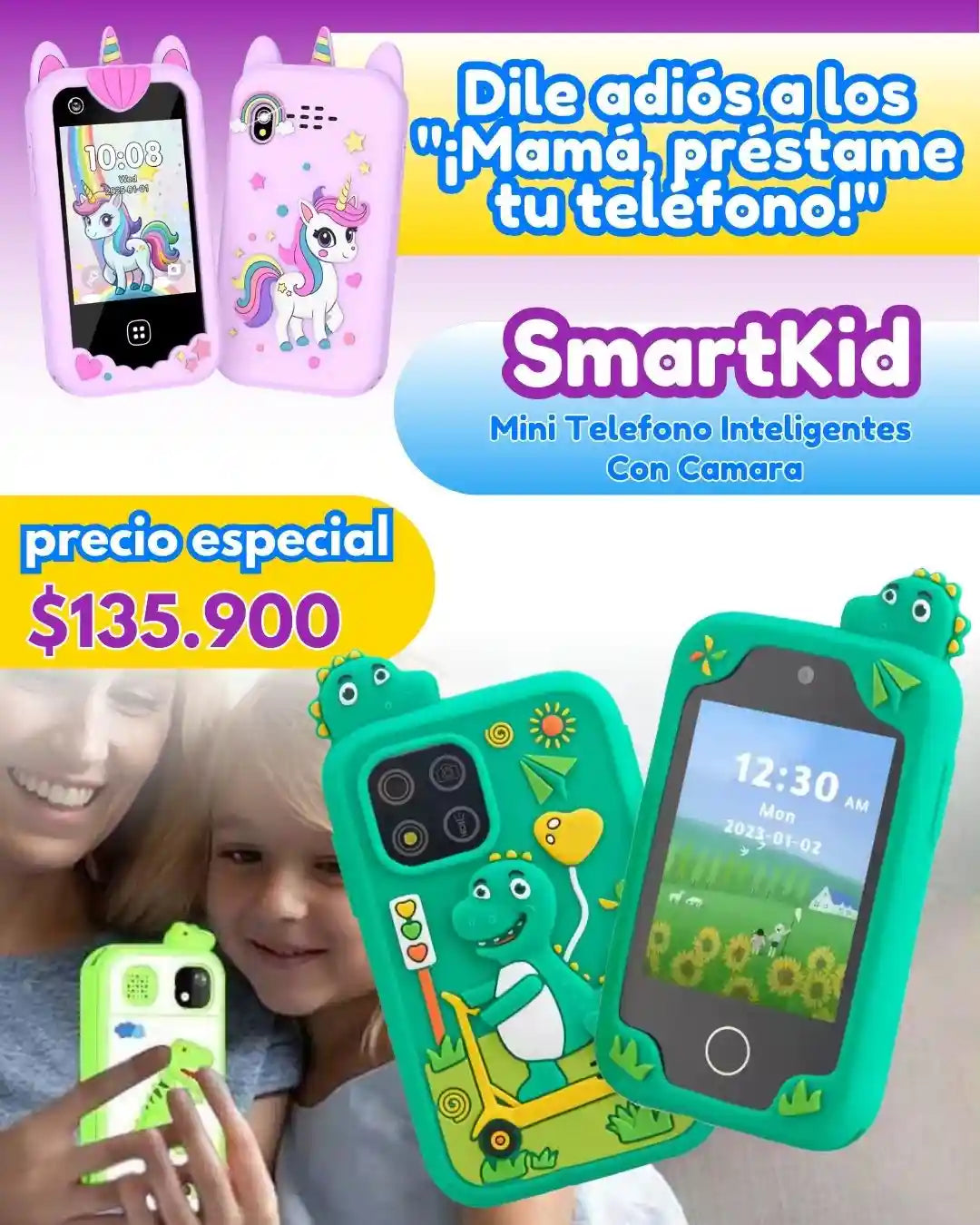 SmartKid Mini Telefono Inteligentes Con Camara