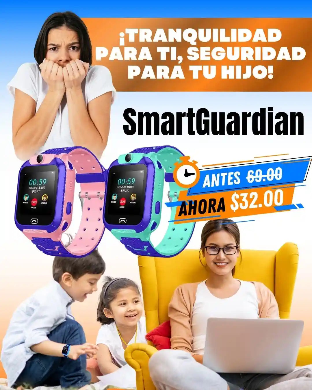 Reloj Smartwatch Para Ninos Llamadas