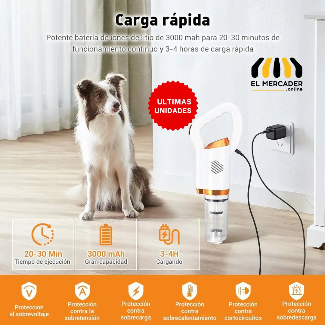 🧹🍃Aspiradora 3 en 1 Inalámbrica 🧹Recoge los pelos de tu mascota y el polvo en una sola pasada