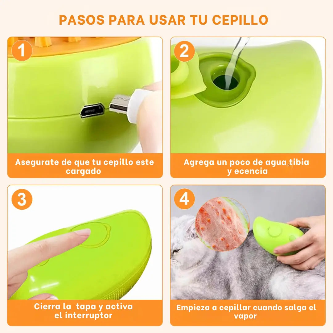 🐱🧽🪥 Cepillo vaporizador para mascotas🐶🧽