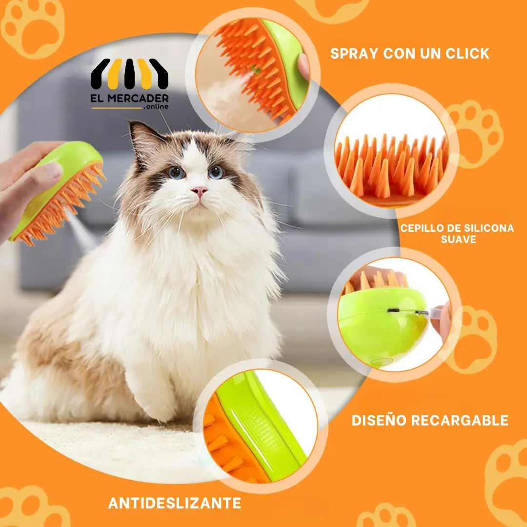 🐱🧽🪥 Cepillo vaporizador para mascotas🐶🧽