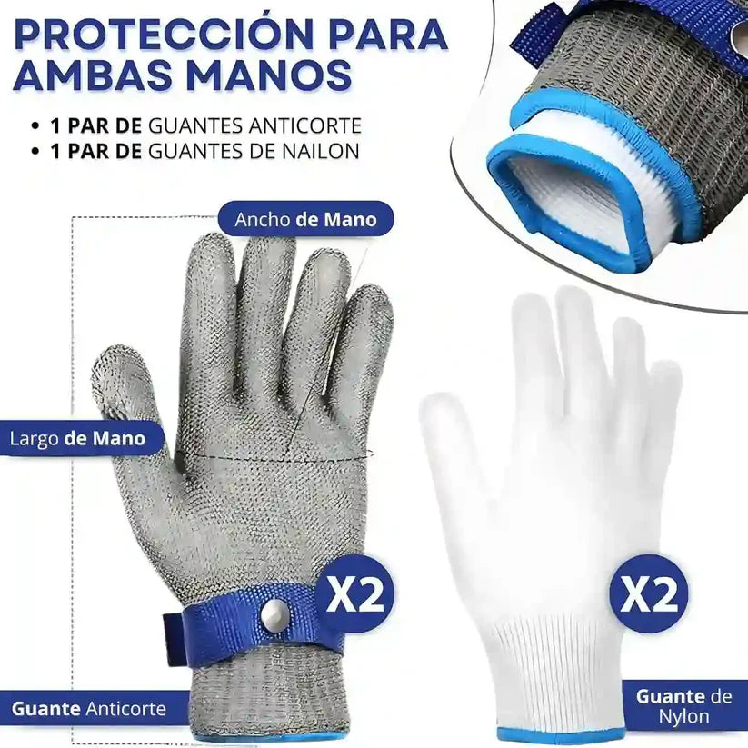 slicepro Guante de Malla en acero inoxidable