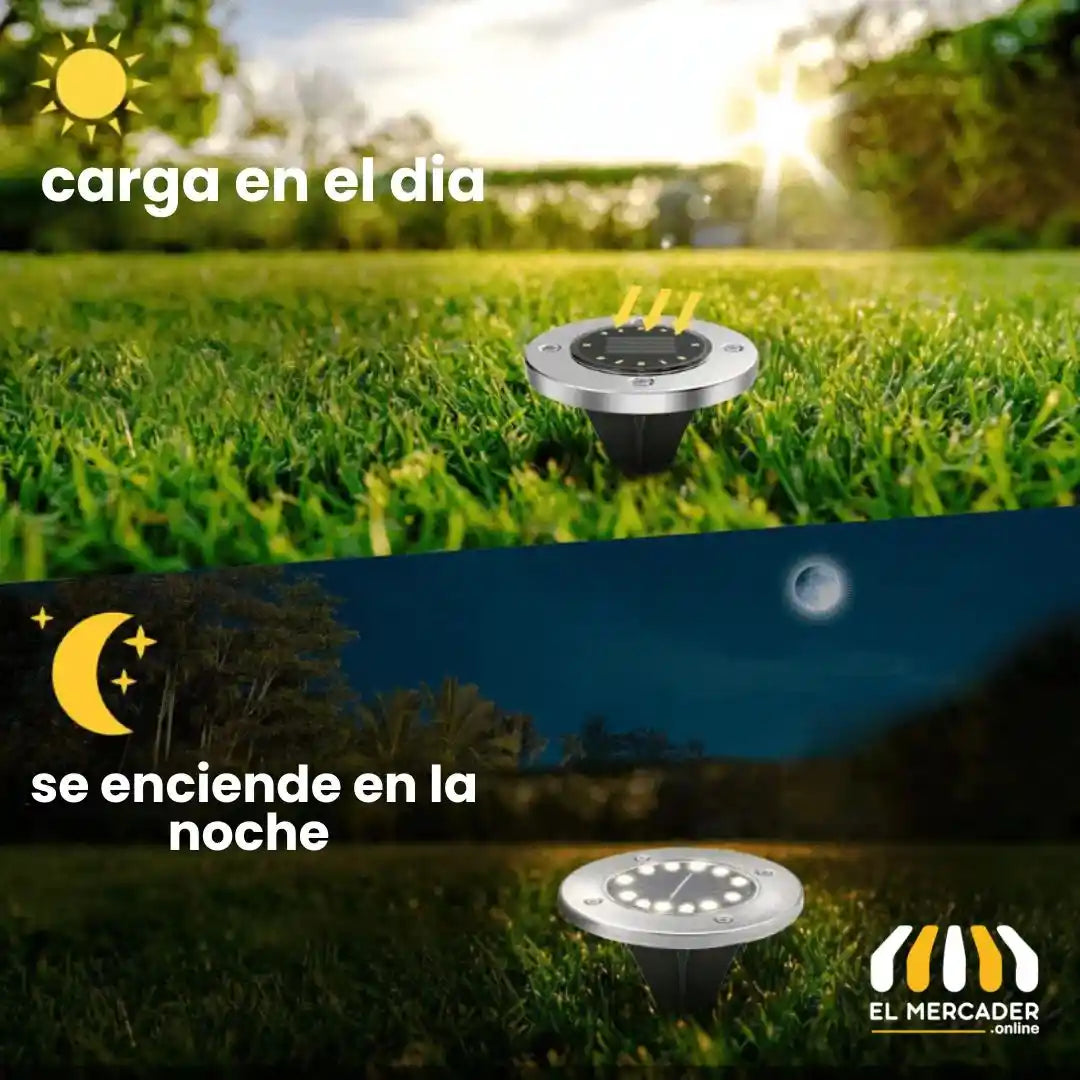 Luz de suelo solar LED inalámbrica para jardín x 4 unidades