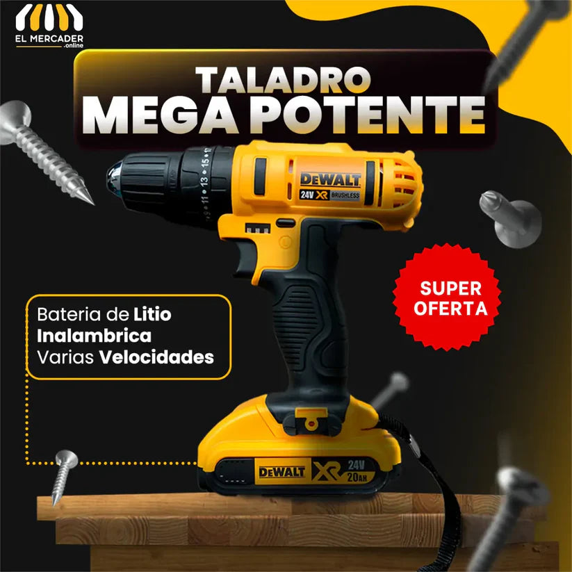 Taladro Inalámbrico Profesional 26v DeWalt™ + 26 accesorios de trabajo
