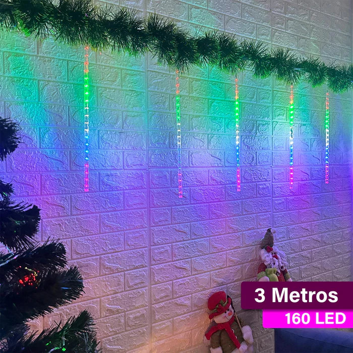 NeoLight Cascada™🌟 Luces de lluvia de meteoritos, tira de luces para exteriores de 14 pulgadas, 10 tubos, 340 luces LED,25% OFF