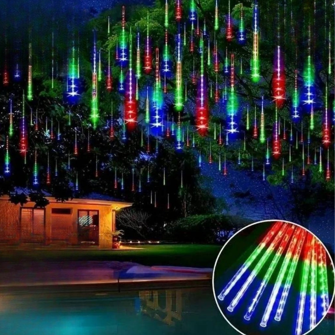 NeoLight Cascada™🌟 Luces de lluvia de meteoritos, tira de luces para exteriores de 14 pulgadas, 10 tubos, 340 luces LED,25% OFF