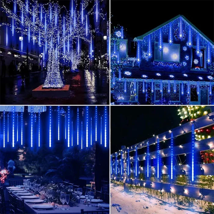 NeoLight Cascada™🌟 Luces de lluvia de meteoritos, tira de luces para exteriores de 14 pulgadas, 10 tubos, 340 luces LED,25% OFF