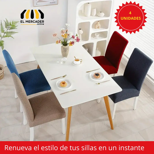 PACK X 4 UND FUNDA AJUSTABLE PARA SILLAS COMEDOR