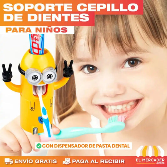 SOPORTE DE CEPILLO DE DIENTES PARA NIÑOS DISEÑO DE MINIONS