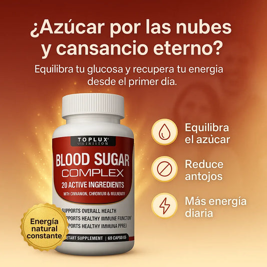 Blood Sugar Complex™ Tu aliado diario para mantener la glucosa estable. 40% OFF