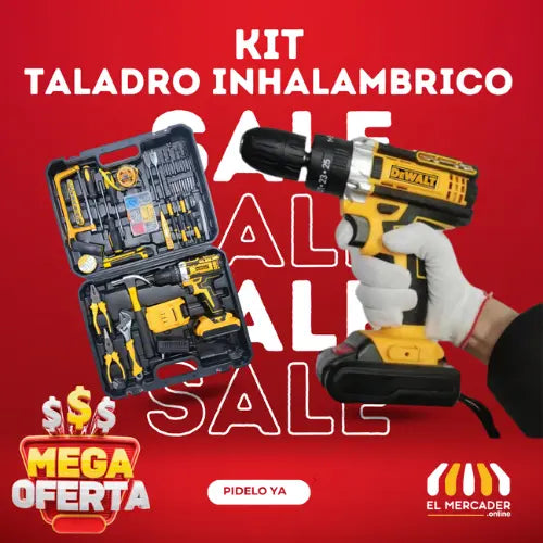 Taladro Inalámbrico Profesional 26v DeWalt™ + 26 accesorios de trabajo